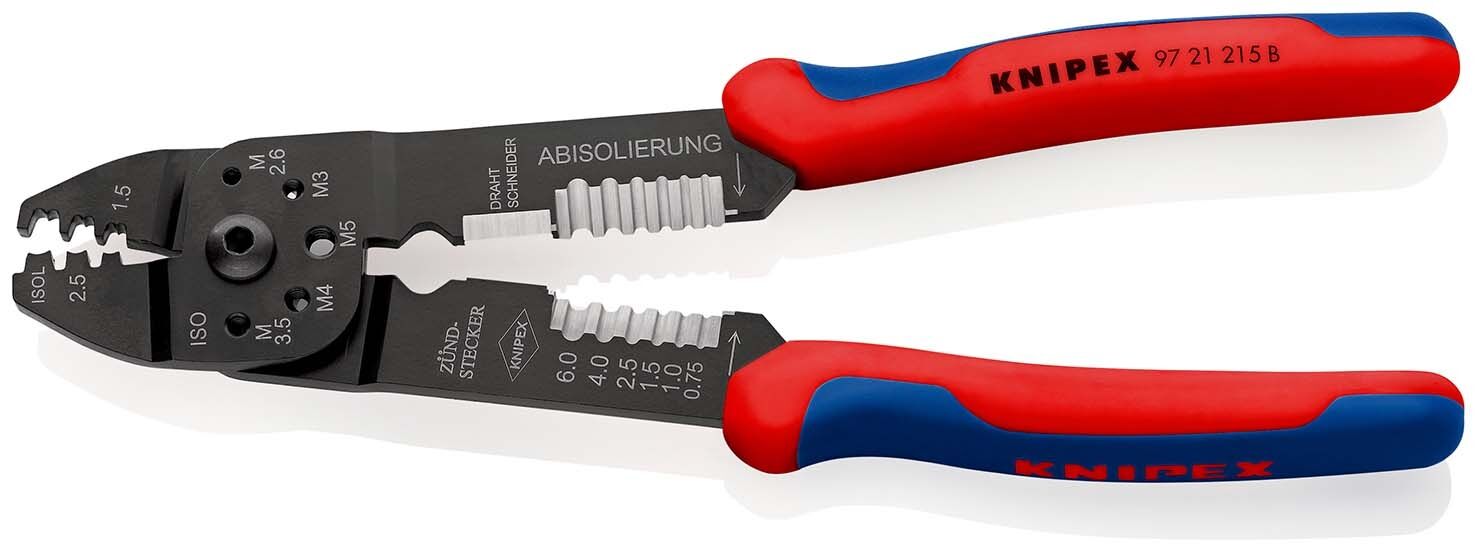 KNIPEX Crimpzange 230mm Mehrkomponenten-Hülle schwarz lackiert 97 21 215 B