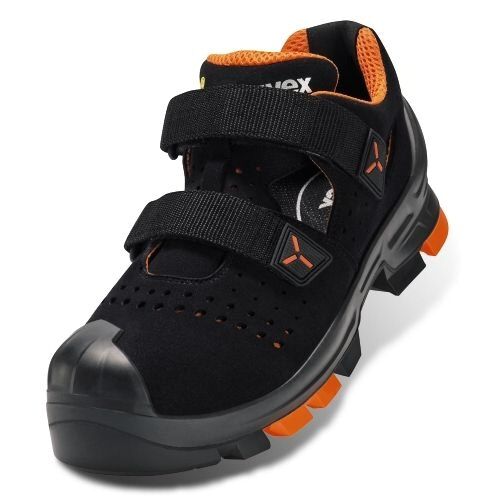 UVEX 2 Sicherheits-Sandale gelocht Gr. 36 W11 S1PL ESD SR schwarz/orange 6500.2
