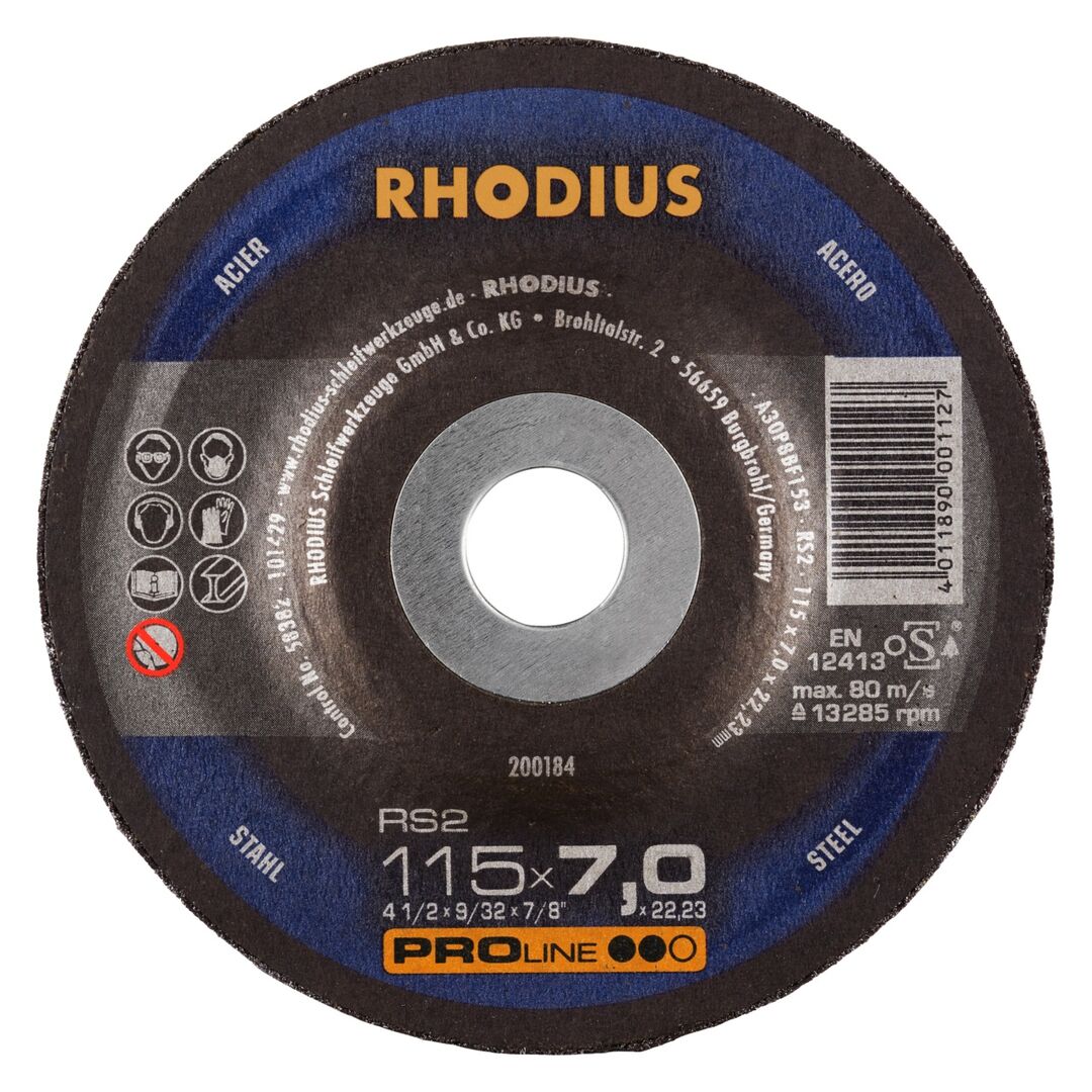 RHODIUS Schruppscheibe RS2 Max Power für Metall 115x6x22,2mm