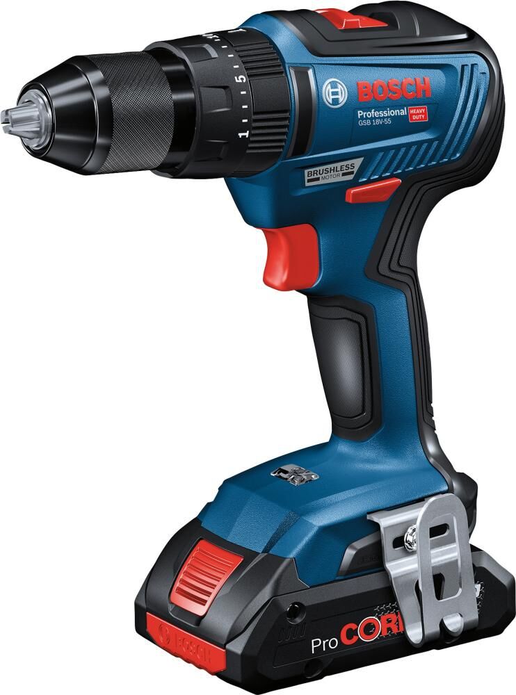 BOSCH Akku-Schlagbohrschrauber GSB 18V-55 2x4Ah Ladegerät L-BOXX