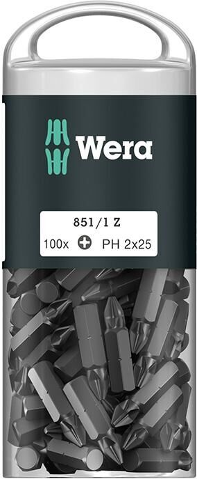 WERA Kreuzschlitz Bit 1/4" PH 2x25mm DIN3126E 6,3 100er Pack
