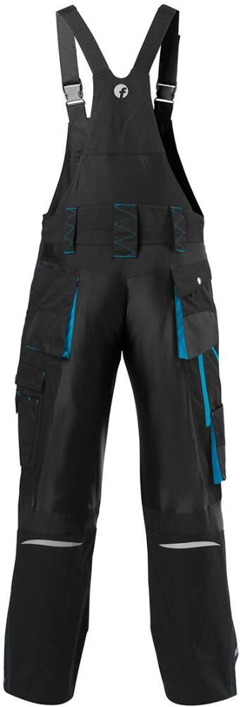 FORTIS Latzhose 24 schwarz/türkis Gr. 34