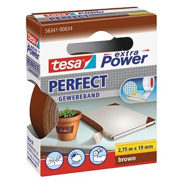 TESA Gewebeband 19mm 2,75m braun extra Power Perfect 56341-00034