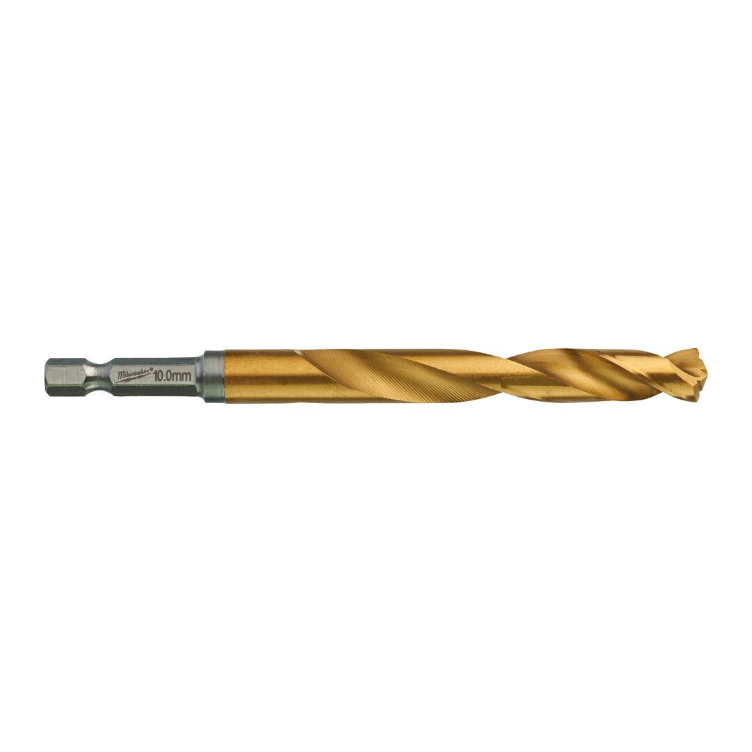 MILWAUKEE Metallbohrer 10,0x120mm 1/4" SHOCKWAVE RED hex Titan HSSG VE 5
