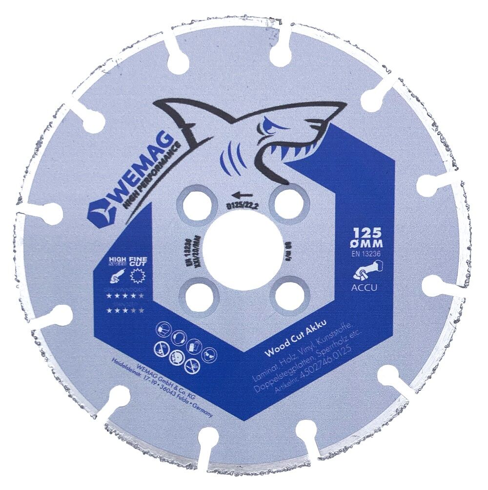 WEMAG WEMAG-HP HM-Trennscheibe WOOD CUT AKKU 125x1,2x22,23mm 12 Segmente