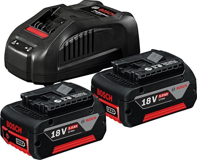 BOSCH Starter Set 2xGBA 18V 5Ah Ladegerät GAL 1880 CV