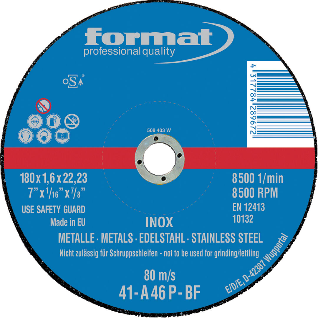 FORMAT Trennscheibe für V2A 115x1,6mm gerade