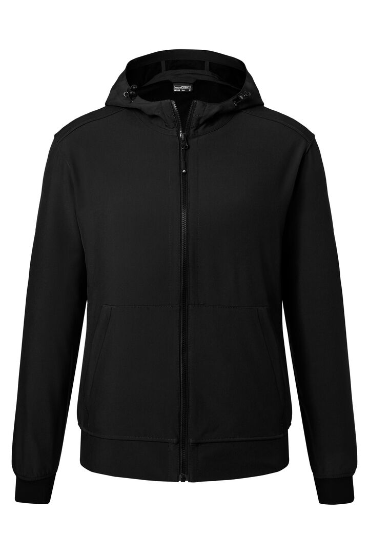 JAMES & NICHOLSON Softshelljacke Kapuze Gr. M black/black 1146