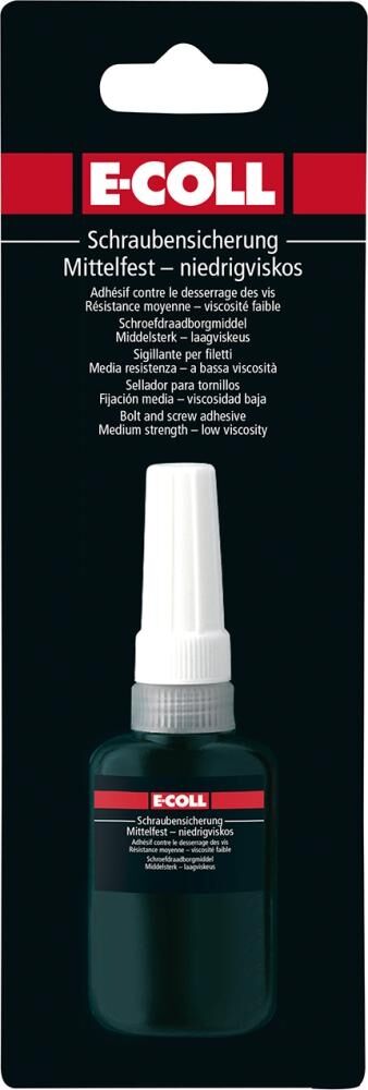 E-COLL Schraubensicherung mittelfest-niedrigviskos 10ml blau