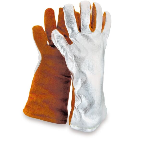 MEDEX Hitzeschutzhandschuhe Gr. 10 Sebatan/Alu 40cm braun/silber