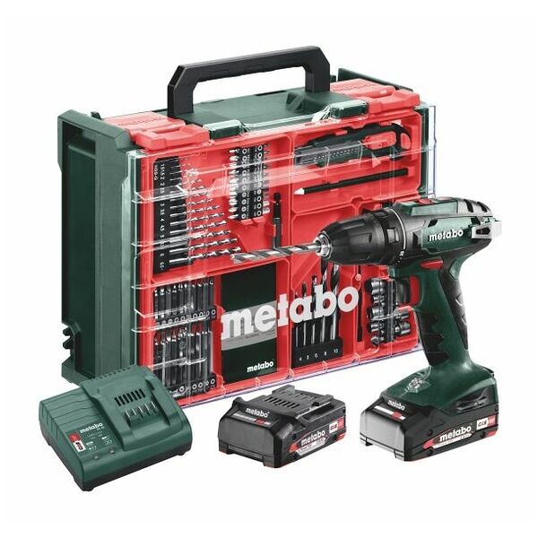 METABO Akku-Bohrschrauber 74-teilig BS 18 Mobile Werkstatt