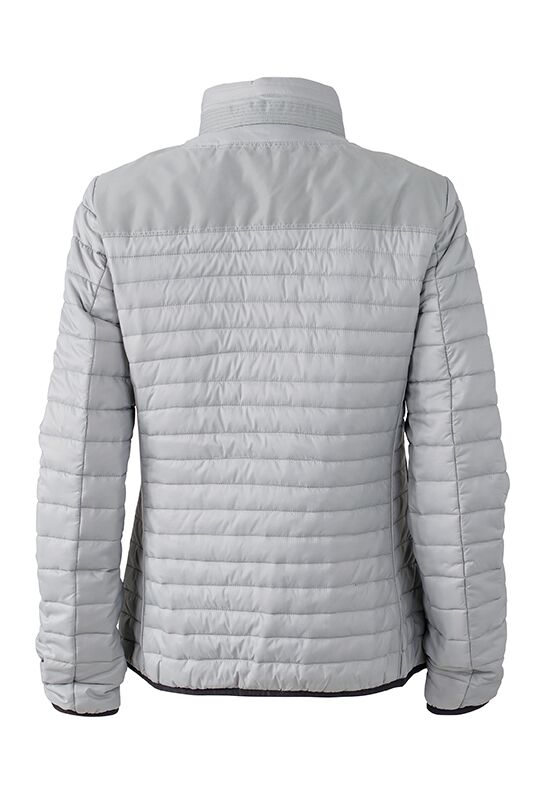 JAMES & NICHOLSON JN Ladies Lightweight Jacket JN1111 100%PES silver/black Größe S