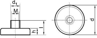FORMAT Flachgreifer-Magnet mit Gewindebuchse 6x4,5/11,5mm NdFeB