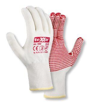 TEXXOR Strickhandschuhe Octopus Gr. 8 Feinstrick PVC-Noppen rot