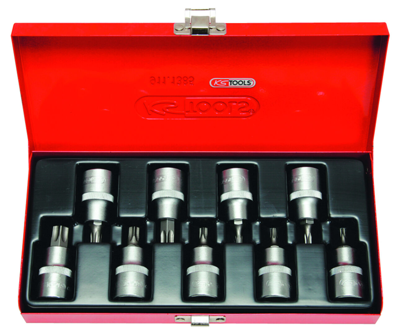 KS TOOLS Bit-Stecknuss Set 1/2" 9-teilig für TX-Schrauben ChromePlus