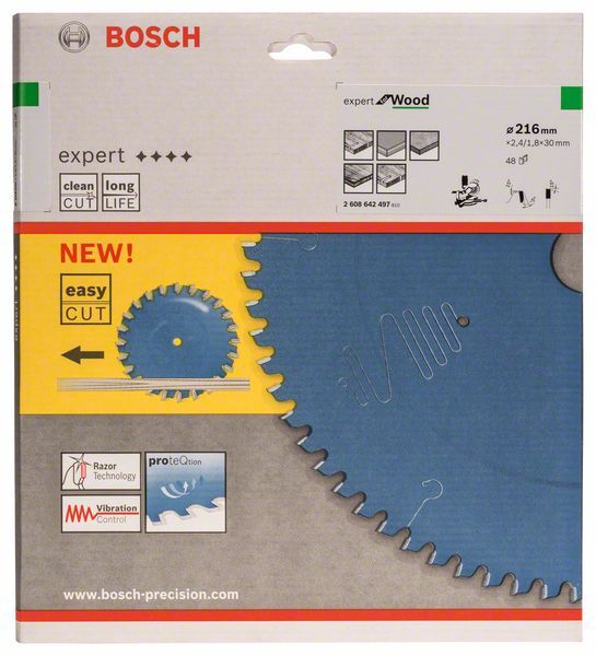 BOSCH Kreissägeblatt Expert for Wood 216x30x2,4/1,8mm 48 Z