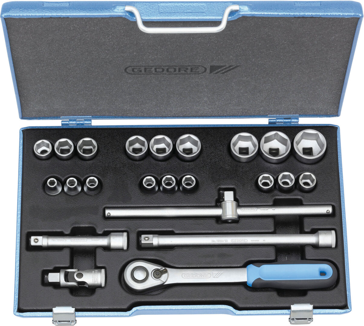 GEDORE Steckschlüssel-Set 1/2" 23-teilig 6-kant 8-32mm 19 EMU-20