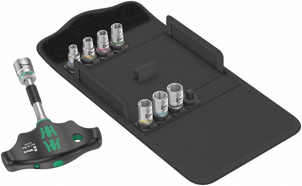 WERA Ratschenset 1/4" Quergriff 9-teilig Kraftform Kompakt 400RA Set2