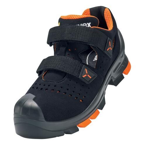 UVEX Sicherheitssandalen S1PL Gr. 41 W12 ESD SR gelocht schwarz/orange 6500.3