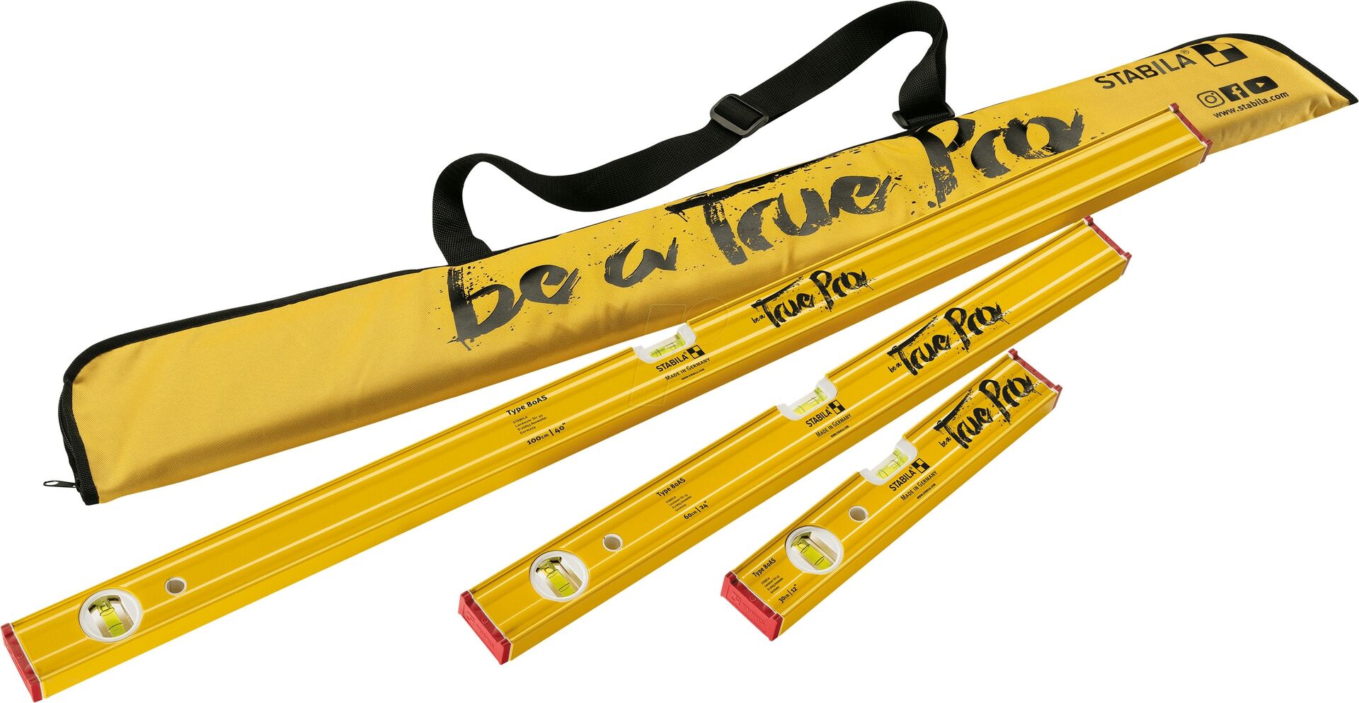 STABILA Wasserwaagen Set 80 AS True Pro 30/60/100cm in Tasche