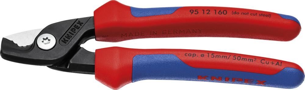 KNIPEX Kabelschere 160mm StepCut Mehrkomponenten-Hülle brüniert 95 12 160