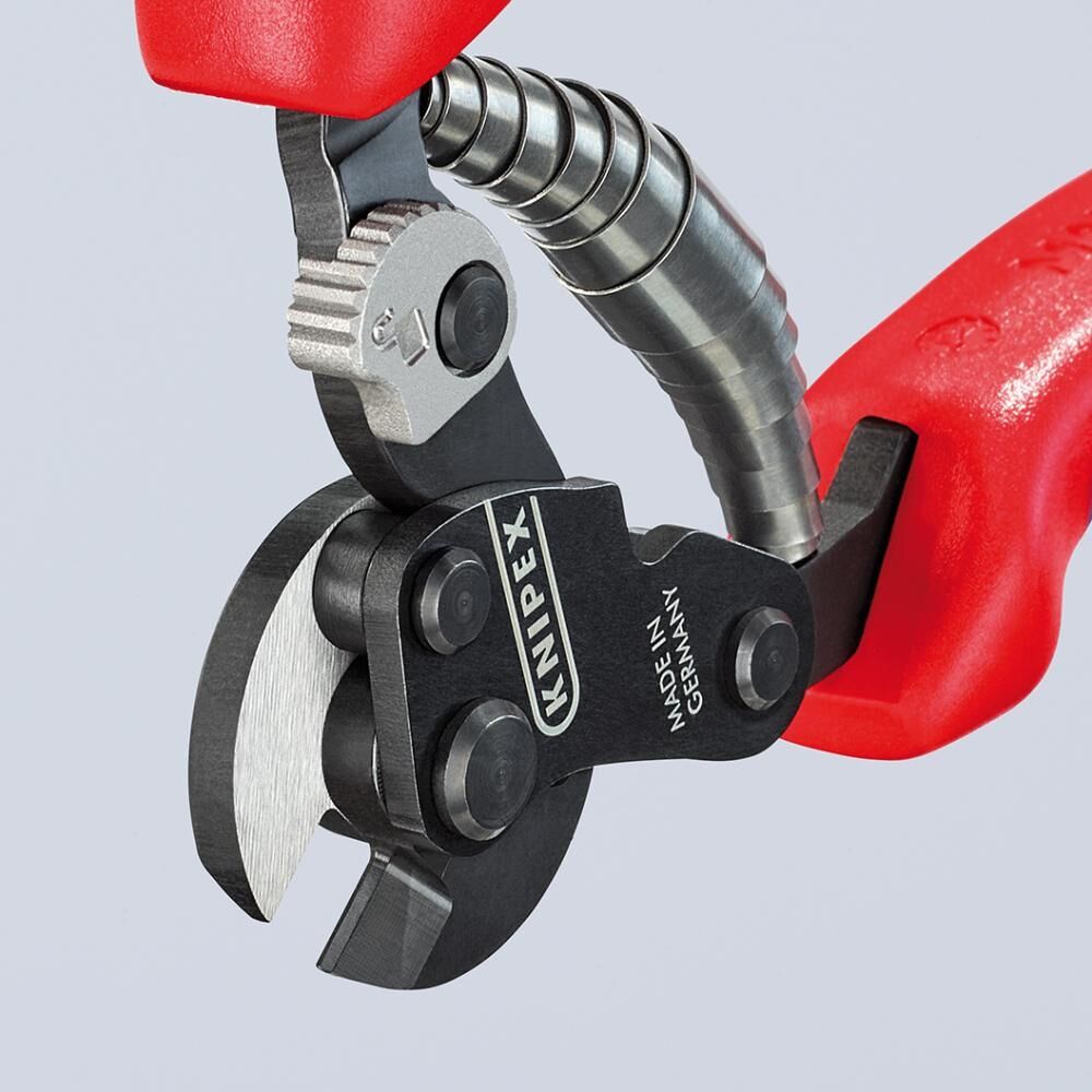 KNIPEX Drahtseilschere 160mm auch für hochfeste Drahtseile Mehrkomponenten-Hülle brüniert 95 62 160