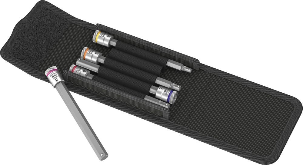 WERA Schraubendrehereinsatz Set 1/4" 4-8x100mm sechskant Haltefunktion 5-teilig