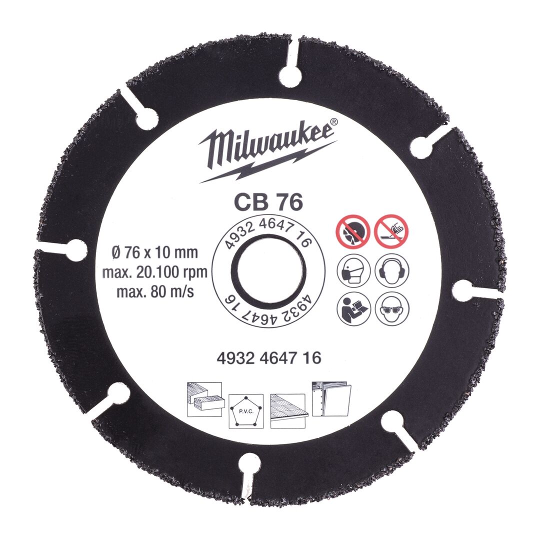 MILWAUKEE Trennscheibe HM für Holz Kunststoff Gipskarton 76mm