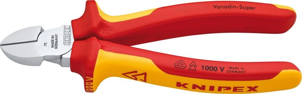 KNIPEX Seitenschneider 140mm Mehrkomponenten-Hülle isoliert verchromt VDE 70 06 140