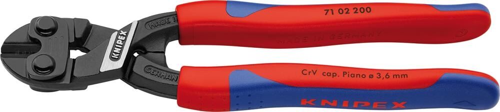 KNIPEX Kompakt-Bolzenschneider 200mm CoBolt Mehrkomponenten-Hülle atramentiert 71 02 200