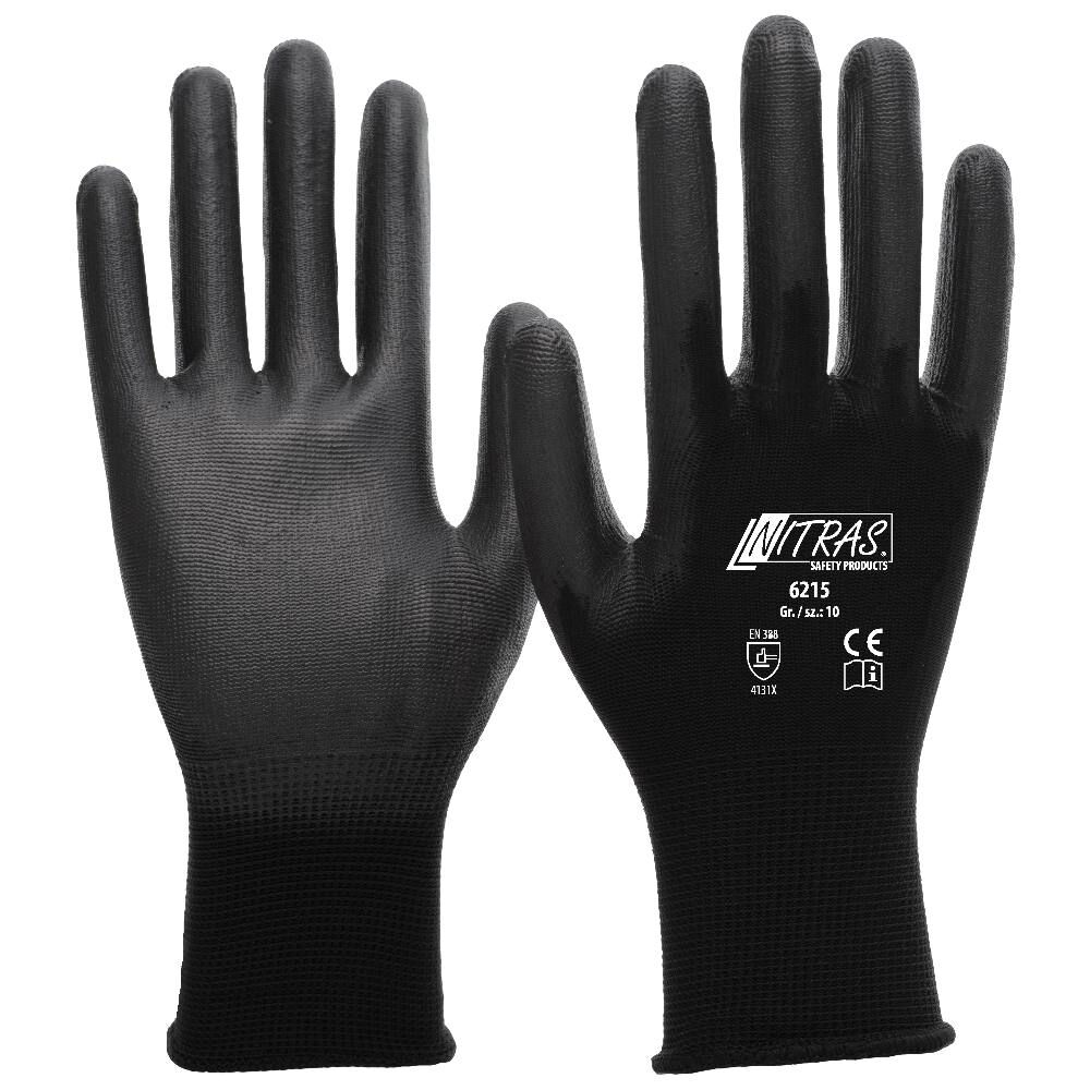 NITRAS Arbeitshandschuhe Miami Gr. 10 Nylon schwarz 6215