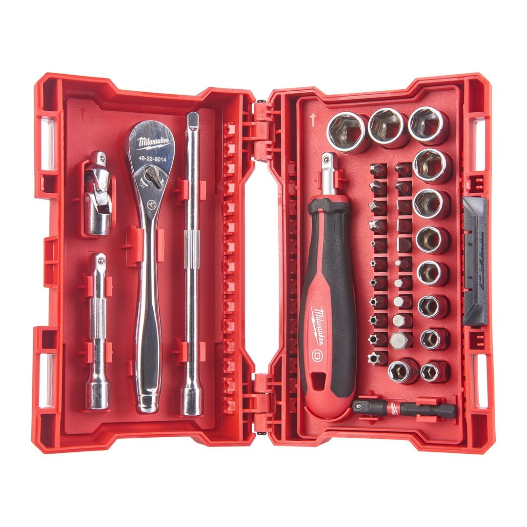 MILWAUKEE Ratschen Set 1/4" Kompakt 39-teilig