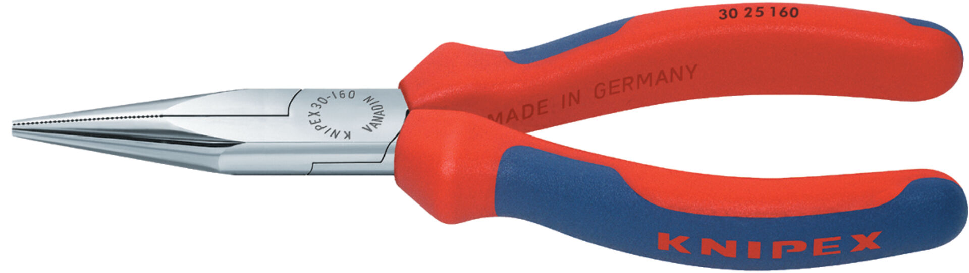 KNIPEX 30 25 160 Langbeckzange mit Mehrkohne-Hülle verchromt 160mm
