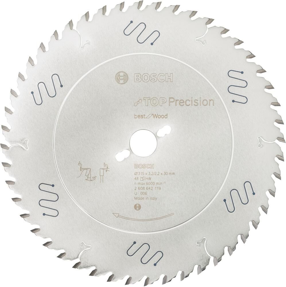 BOSCH Sägeblatt HM Top Precisio 315x30mm 48 Z WZ