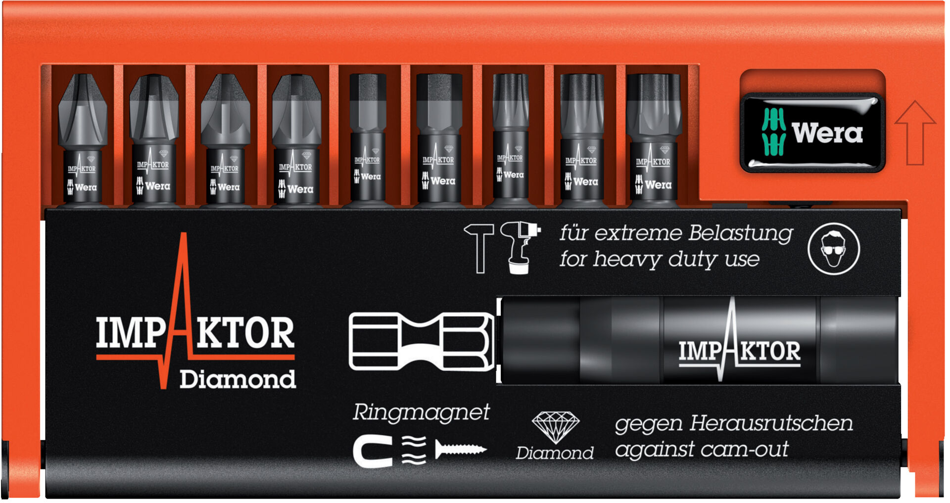 WERA Bit-Set Impaktor 9tlg. gemischt