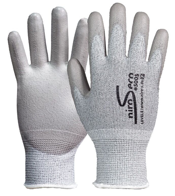 Schnittschutzhandschuhe Niro S eco 5005, EN388 4543, HPPE Faser/PU, grau, Gr. 7