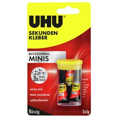 UHU Sekundenkleber blitzschnell MINIS 1g 3 Stück