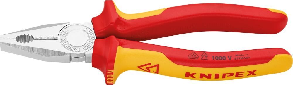 KNIPEX Kombizange 160mm Mehrkomponenten-Hülle isoliert verchromt VDE 03 06 160