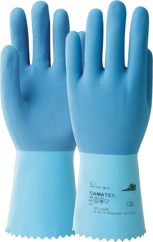 KCL Schutzhandschuhe CAMATEX 451 gerauht blau Gr. 9