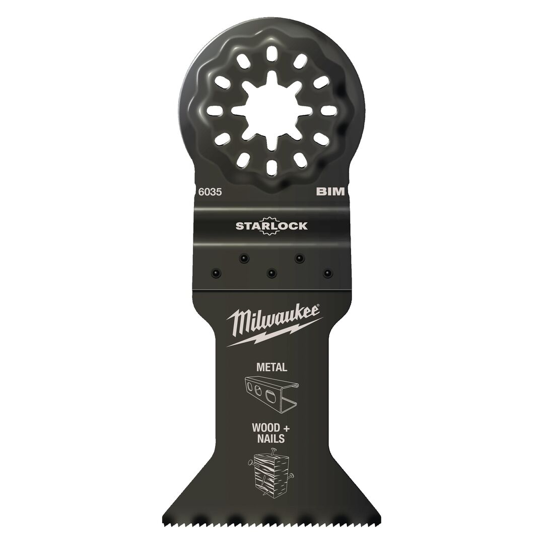 MILWAUKEE Sägeblatt Tauchsägeblatt Starlock BiM 65x42mm für Holz mit Nägeln
