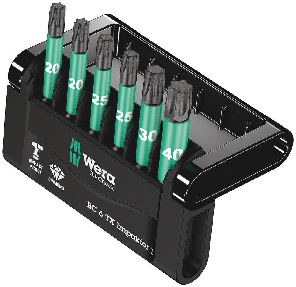 WERA Impaktor Bits Set 50mm Torx TX- 20-TX 40 6 teilig