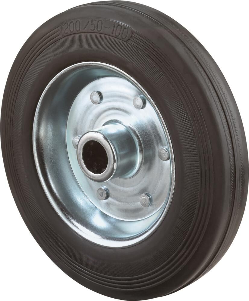 BS ROLLEN Gummirad 100mm Stahlblech Rollenkorblager