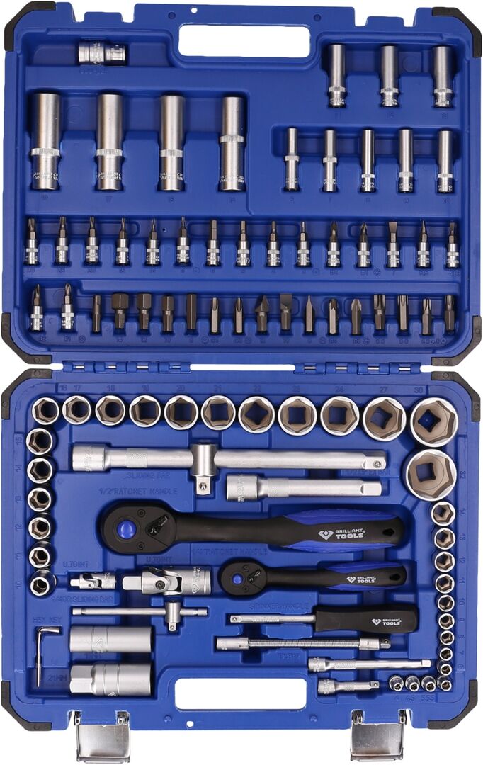 BRILLIANT TOOLS Steckschlüssel Set 1/4" 1/2" 94-teilig