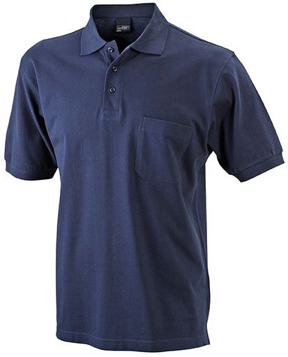 JAMES & NICHOLSON Polo Shirt Brusttasche navy Gr. 3XL