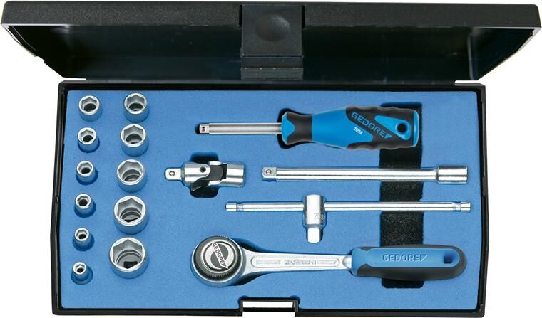 GEDORE Steckschlüssel-Set 1/4" 4-13mm 16-teilig Sechskant EMU-3 6172290 No. 20