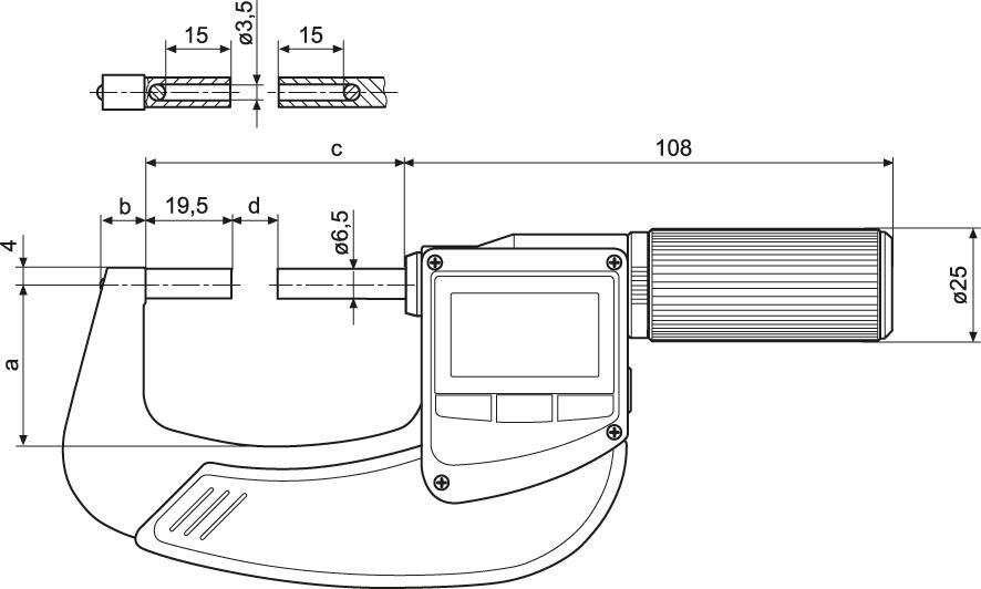 MAHR Digital Bügelmessschraube für Gewindemessung 0-25mm 40 EWRi-V