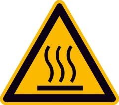 Warnschild Alu geprägt Heisse Oberfl. SL 100mm