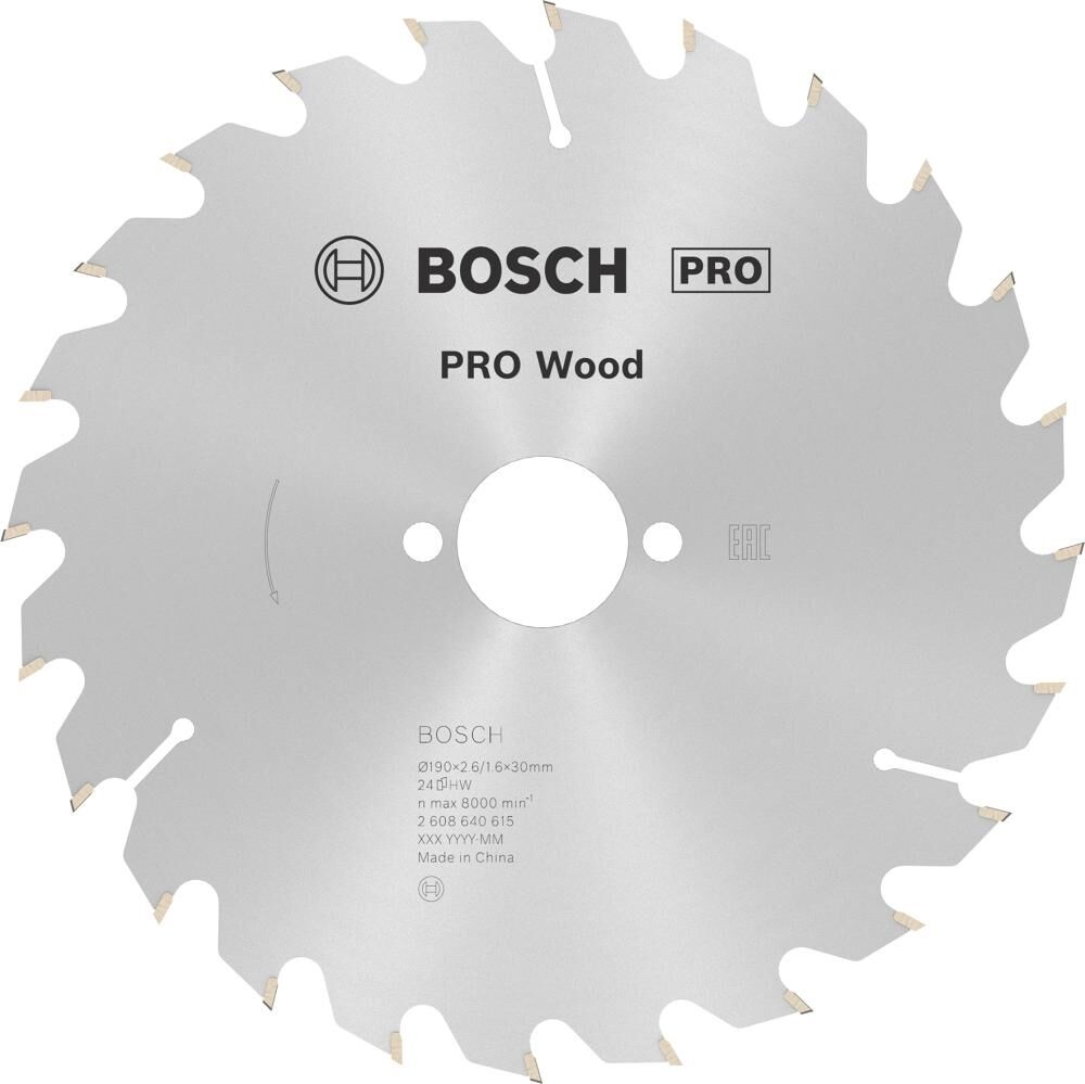 BOSCH Kreissägeblatt 190x30 24WZ OPTILINE SB 2,6