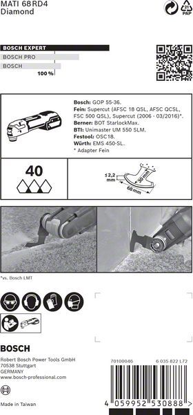BOSCH Diamant-Segmentsägeblatt MATI68RD4 Expert Starlock