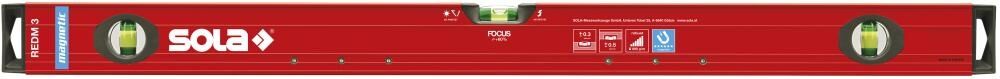 SOLA Magnet-Wasserwaage LM Big REDM 3 60cm, pulverbeschichtet